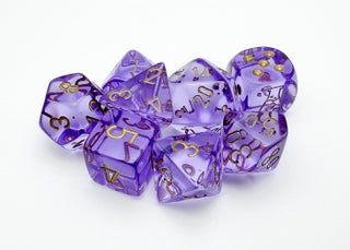 Item #00081564 Translucent Lavender/Gold 7-die Polyhedral Set
