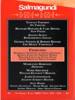 Item #00082115 Salmagundi: Femicons (Nos. 135-136, Summer - Fall 2002). Robert Boyers, Marilynne...