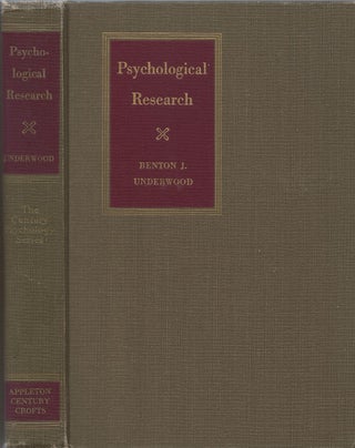 Item #00082530 Psychological Research. Benton J. Underwood, Richard Elliot
