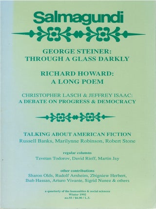 Item #00084190 Salmagundi (No. 93, Winter 1992). Robert Boyers, George Steiner, Richard Howard,...