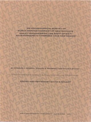 Item #00091270 An Archeological Survey of Public Service Company of New Mexico's 345 kV...