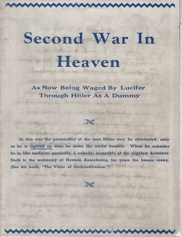 Item #00093159 Second War in Heaven. N. L. Nelson.