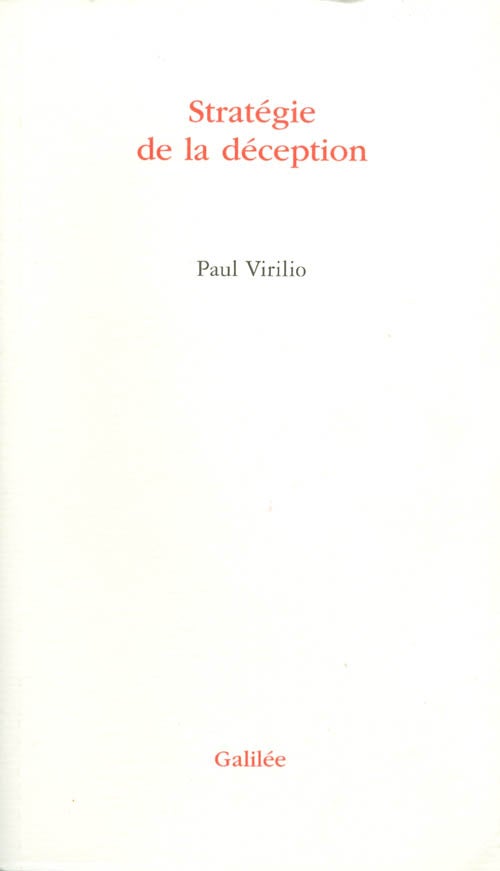Item #031577 Strategie de la déception. Paul Virilio.