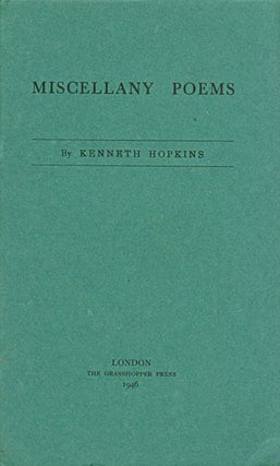 Item #032491 Miscellany Poems. Kenneth Hopkins