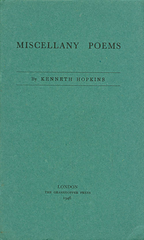 Item #032491 Miscellany Poems. Kenneth Hopkins.