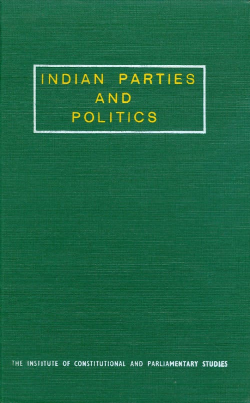 Item #033836 Indian Parties and Politics. Subhash C. Kashyap.