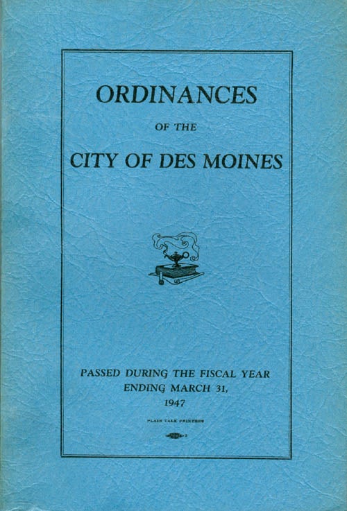 Item #035004 Ordinances of the City of Des Moines - 1947. John MacVicar, Mayor.
