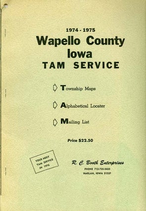 Item #035595 Wapello County Iowa TAM Service 1974-1975 : Township Maps - Alphabetical Locater -...