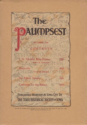 Item #036003 The Palimpsest - Volume 26 Number 10 - October 1945. Ruth A. Gallaher