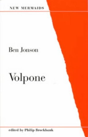Item #042329 Volpone (New Mermaids Series). Ben Jonson, Philip Brockbank.