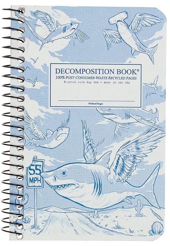 Item #044560 Flying Sharks (College-ruled pocket notebook)