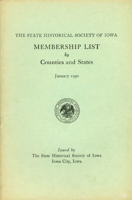 Item #044864 Membership List by Counties and States January 1950. State Historical Society of Iowa.