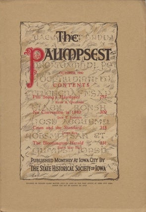 Item #044902 The Palimpsest - Volume 21 Number 10 - October 1940. John Ely Briggs