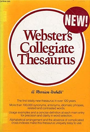 Item #047342 Webster's Collegiate Thesaurus. Incorporated Merriam-Webster