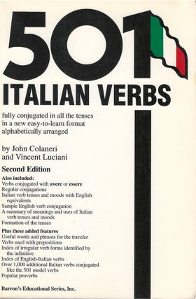 Item #049643 501 Italian Verbs. John Colaneri, Vincent Luciani