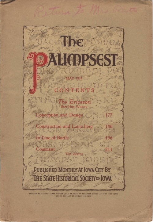Item #051859 The Palimpsest - Volume 14 Number 5 - May 1933. John Ely Briggs.