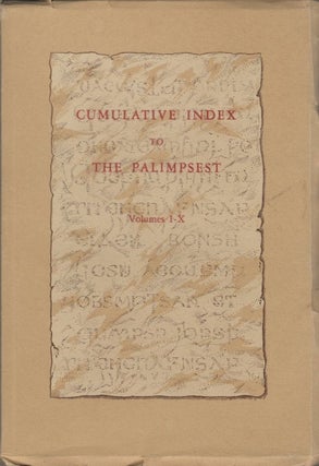 Item #052539 Cumulative Index to The Palimpsest, Volumes I-X. John Ely Briggs