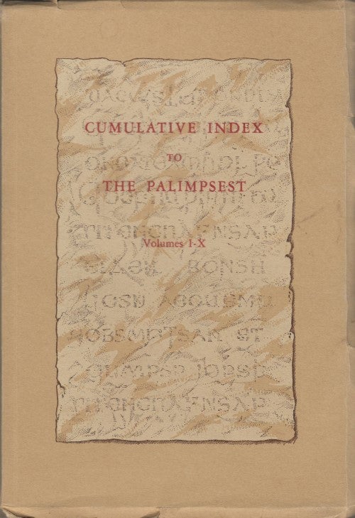 Item #052539 Cumulative Index to The Palimpsest, Volumes I-X. John Ely Briggs.