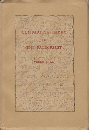 Item #052570 Cumulative Index to The Palimpsest, Volumes XI-XX. Ruth A. Gallaher