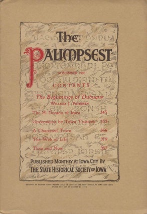 Item #054744 The Palimpsest - Volume 21 Number 11 - November 1940. John Ely Briggs