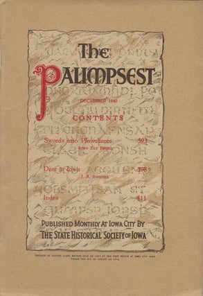 Item #054745 The Palimpsest - Volume 21 Number 12 - December 1940. John Ely Briggs