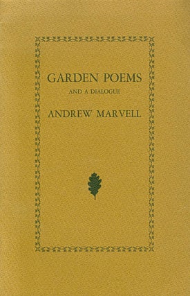 Item #056086 Garden Poems and A Dialogue. Andrew Marvell