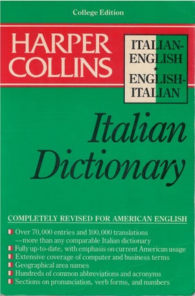 Item #056857 Harper Collins Italian Dictionary. Catherine E. Love, Michela Clari