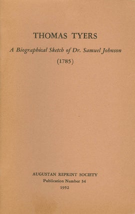 Item #056894 A Biographical Sketch of Dr. Samuel Johnson (1785). Publication Number 34. Thomas...