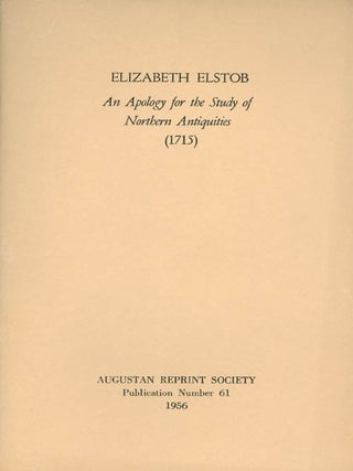 Item #056919 An Apology for the Study of Northern Antiquities (1715). Publication Number 61....