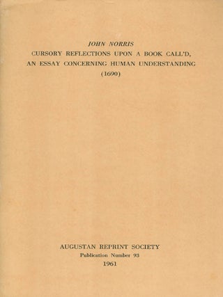 Item #056947 Cursory Reflections Upon a Book Call'd, an Essay Concerning human Understanding...