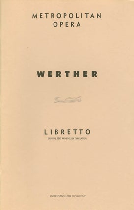 Item #061355 Werther (G. Schirmer's Collection of Opera Librettos, Ed. 2859). Edouard Blau, Paul...