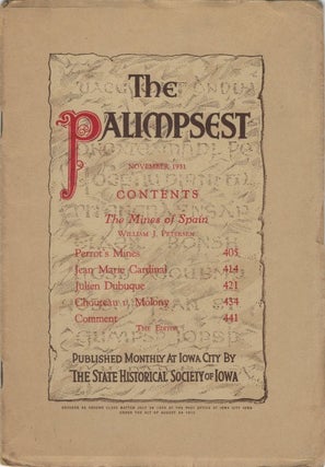 Item #061645 The Palimpsest - Volume 12 Number 11 - November 1931. John Ely Briggs