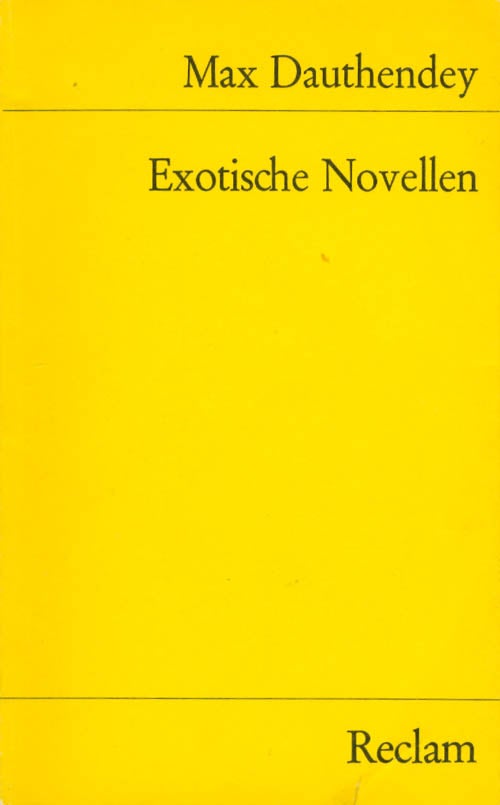 Item #063676 Exotische Novellen. Max Dauthendey.