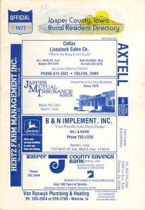 Item #063893 Jasper County, Iowa, Rural Resident Directory - 1977. Directory Service Company