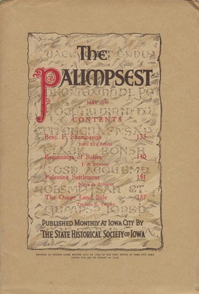 Item #064050 The Palimpsest - Volume 21 Number 5 - May 1940. John Ely Briggs