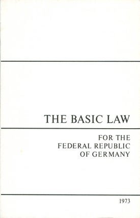 Item #064107 Basic law for the Federal Republic of Germany, promulgated by the Parliamentary...