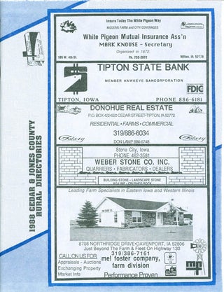 Item #066084 1988 Cedar & Jones County Rural Directories. Midwestern M A. P. S