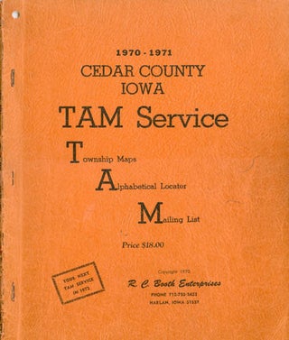 Item #066090 1970-1971 Cedar County Iowa TAM Service: Township Maps, Alphabetical Locater,...