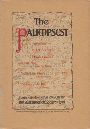 Item #067401 The Palimpsest - Volume 26 Number 9 - September 1945. John Ely Briggs