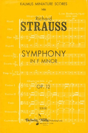 Item #068299 Symphony in f minor, Op. 12 (Kalmus Miniature Scores No. 1486). Richard Strauss