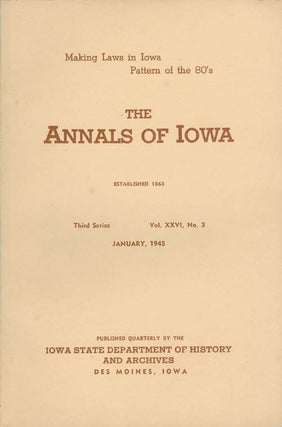 Item #070380 Annals of Iowa: Third Series - Volume 26, Number 3 - January, 1945. Ora Williams