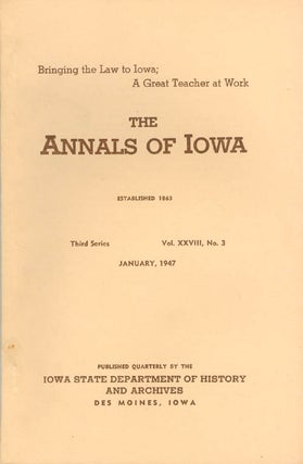 Item #070402 Annals of Iowa: Third Series - Volume 28, Number 3 - January, 1947. Ora Williams