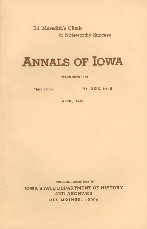 Item #070436 Annals of Iowa: Third Series - Volume 29, Number 8 - April, 1949. Emory H. English.