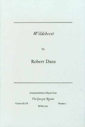 Item #072337 Wildebeest. Robert Dana