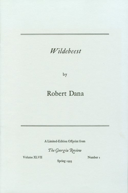 Item #072337 Wildebeest. Robert Dana.