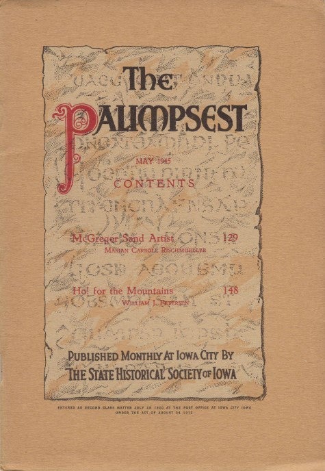 Item #075767 The Palimpsest - Volume 26 Number 5 - May 1945. John Ely Briggs.