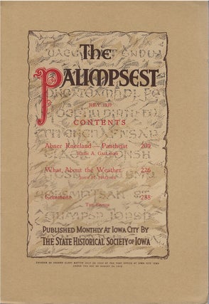 Item #076333 The Palimpsest - Volume 20 Number 7 - July 1939. John Ely Briggs