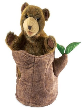 Item #076653 Bear in Tree Stump Puppet