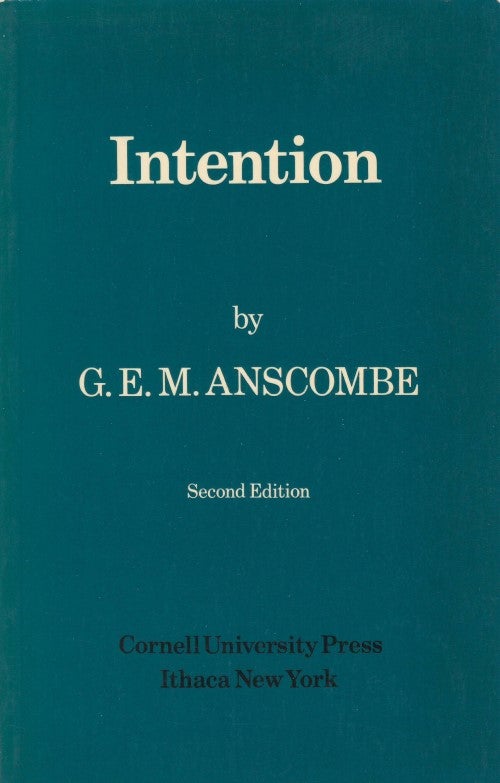 Item #077071 Intention. G. E. M. Anscombe.