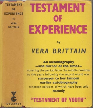 Item #077515 Testament of Experience: An Autobiographical Story of the Years 1925-1950. Vera...